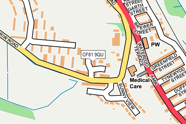 CF81 9QU map - OS OpenMap – Local (Ordnance Survey)
