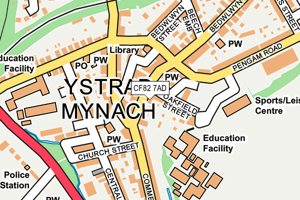 CF82 7AD map - OS OpenMap – Local (Ordnance Survey)