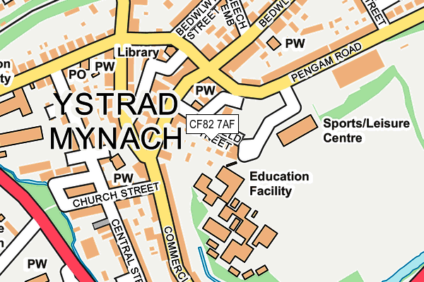 CF82 7AF map - OS OpenMap – Local (Ordnance Survey)