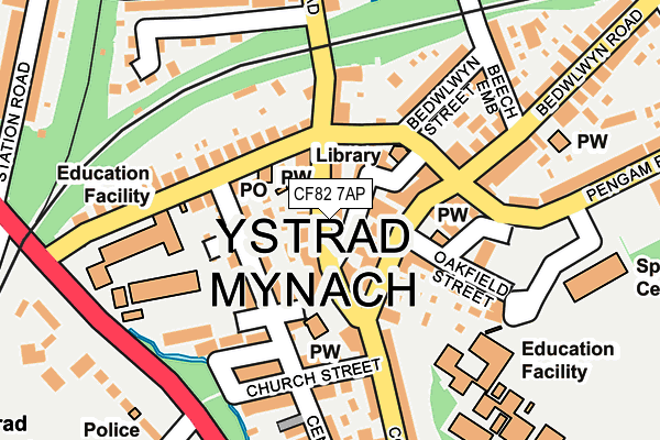 Map of YSTRAD MINI MARKET LTD at local scale