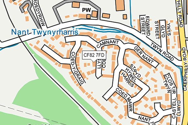 CF82 7FD map - OS OpenMap – Local (Ordnance Survey)