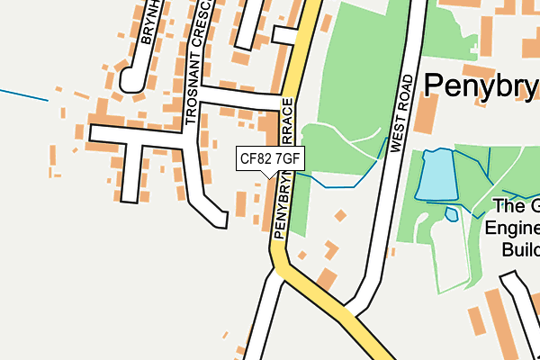 CF82 7GF map - OS OpenMap – Local (Ordnance Survey)