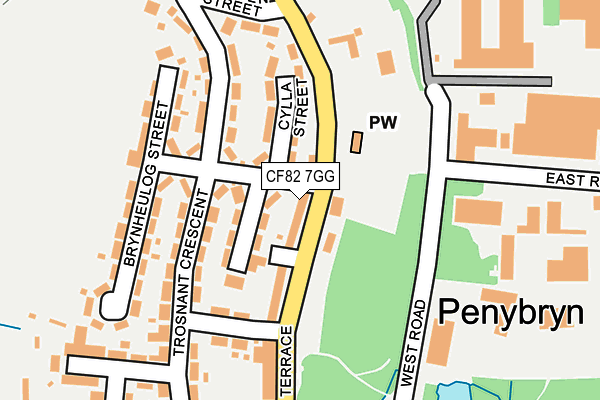 CF82 7GG map - OS OpenMap – Local (Ordnance Survey)