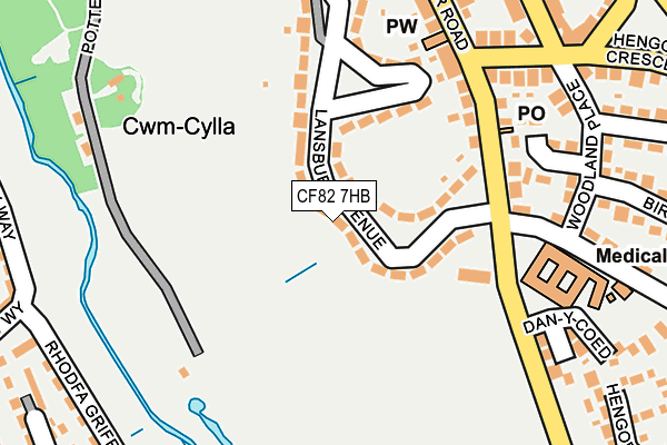 CF82 7HB map - OS OpenMap – Local (Ordnance Survey)