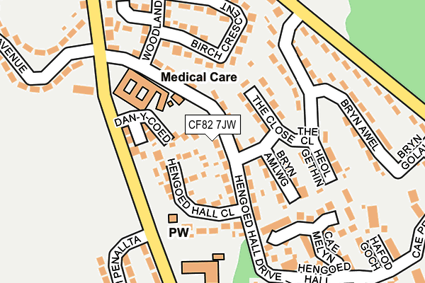 CF82 7JW map - OS OpenMap – Local (Ordnance Survey)