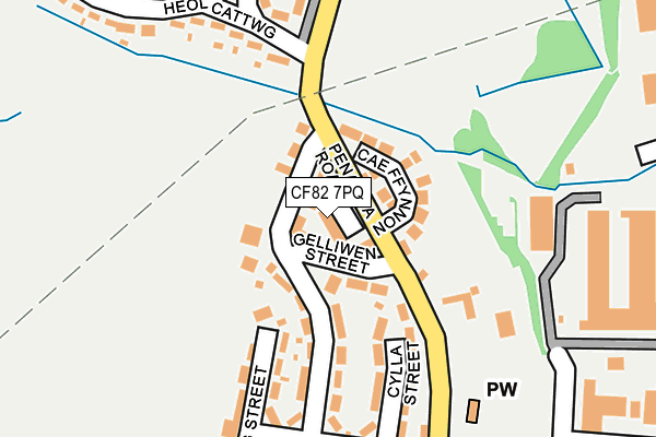 CF82 7PQ map - OS OpenMap – Local (Ordnance Survey)