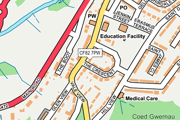 CF82 7PW map - OS OpenMap – Local (Ordnance Survey)