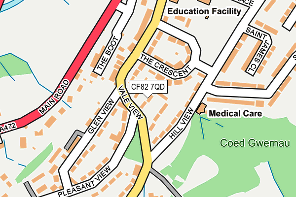 CF82 7QD map - OS OpenMap – Local (Ordnance Survey)