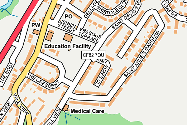 CF82 7QU map - OS OpenMap – Local (Ordnance Survey)