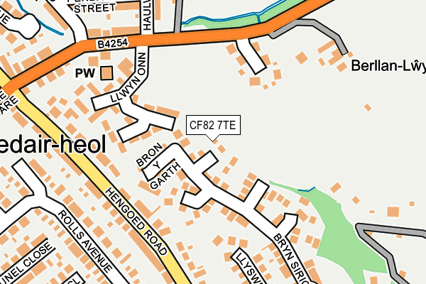 CF82 7TE map - OS OpenMap – Local (Ordnance Survey)