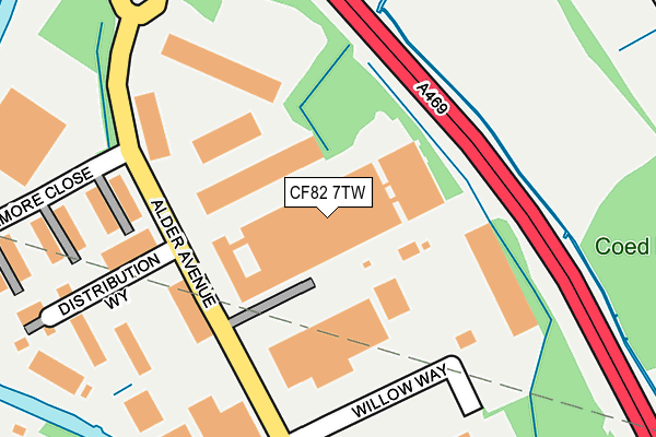 CF82 7TW map - OS OpenMap – Local (Ordnance Survey)