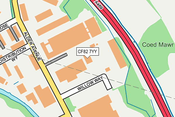 CF82 7YY map - OS OpenMap – Local (Ordnance Survey)