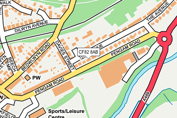 CF82 8AB map - OS OpenMap – Local (Ordnance Survey)