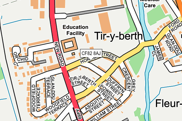 CF82 8AJ map - OS OpenMap – Local (Ordnance Survey)