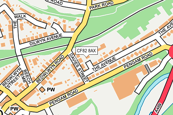 CF82 8AX map - OS OpenMap – Local (Ordnance Survey)