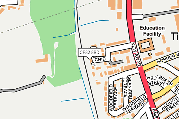 CF82 8BD map - OS OpenMap – Local (Ordnance Survey)