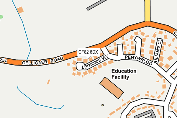 CF82 8DX map - OS OpenMap – Local (Ordnance Survey)