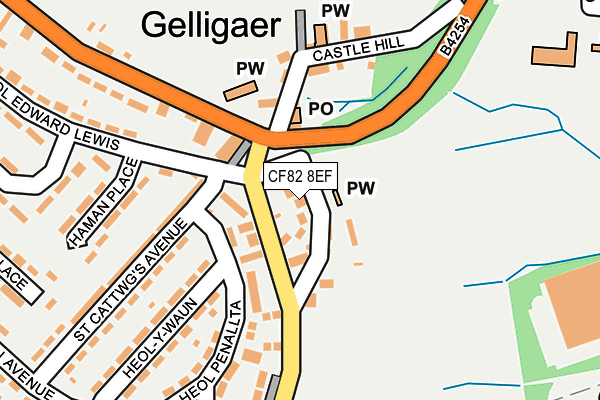 CF82 8EF map - OS OpenMap – Local (Ordnance Survey)