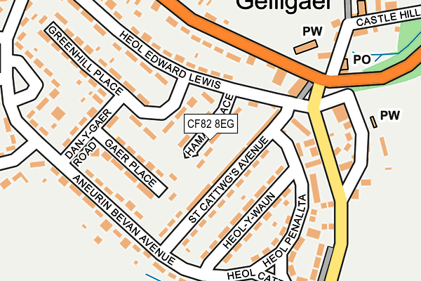 CF82 8EG map - OS OpenMap – Local (Ordnance Survey)