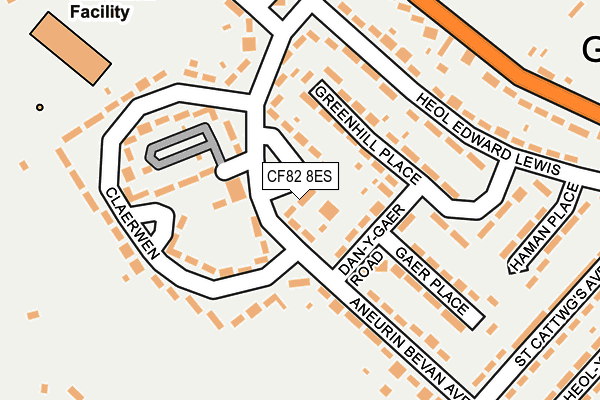 CF82 8ES map - OS OpenMap – Local (Ordnance Survey)