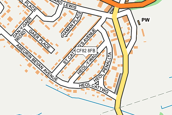 CF82 8FB map - OS OpenMap – Local (Ordnance Survey)