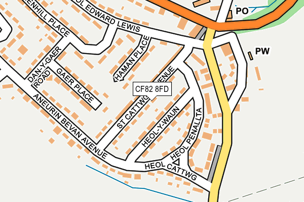 CF82 8FD map - OS OpenMap – Local (Ordnance Survey)
