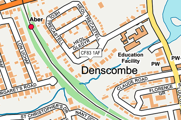 CF83 1AF map - OS OpenMap – Local (Ordnance Survey)