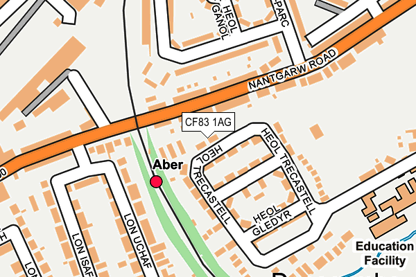 CF83 1AG map - OS OpenMap – Local (Ordnance Survey)