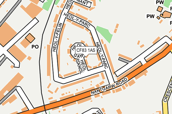 CF83 1AS map - OS OpenMap – Local (Ordnance Survey)