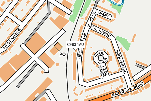 CF83 1AU map - OS OpenMap – Local (Ordnance Survey)