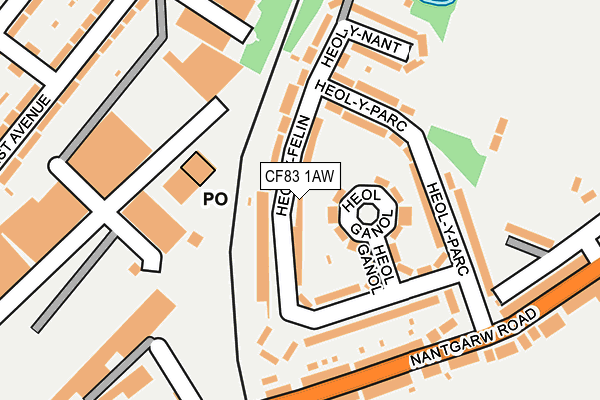 CF83 1AW map - OS OpenMap – Local (Ordnance Survey)