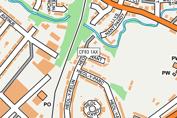 CF83 1AX map - OS OpenMap – Local (Ordnance Survey)