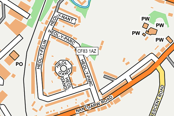 CF83 1AZ map - OS OpenMap – Local (Ordnance Survey)