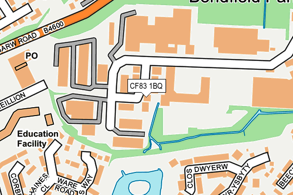 CF83 1BQ map - OS OpenMap – Local (Ordnance Survey)