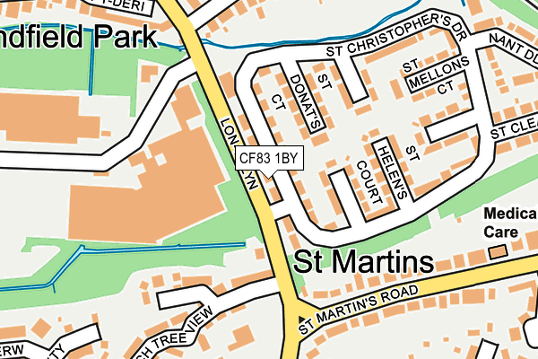 CF83 1BY map - OS OpenMap – Local (Ordnance Survey)