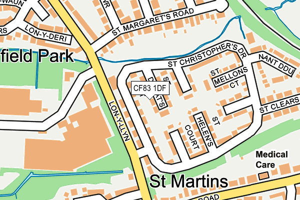 CF83 1DF map - OS OpenMap – Local (Ordnance Survey)