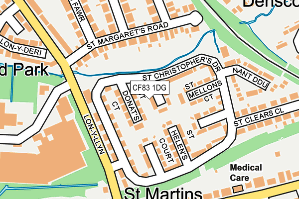 CF83 1DG map - OS OpenMap – Local (Ordnance Survey)