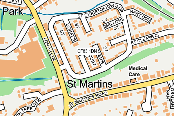 CF83 1DN map - OS OpenMap – Local (Ordnance Survey)