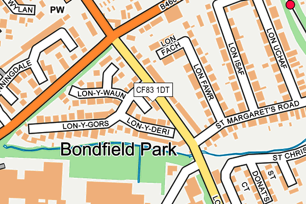 CF83 1DT map - OS OpenMap – Local (Ordnance Survey)