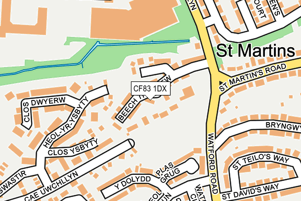 CF83 1DX map - OS OpenMap – Local (Ordnance Survey)