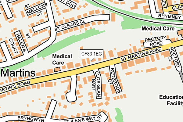 CF83 1EG map - OS OpenMap – Local (Ordnance Survey)