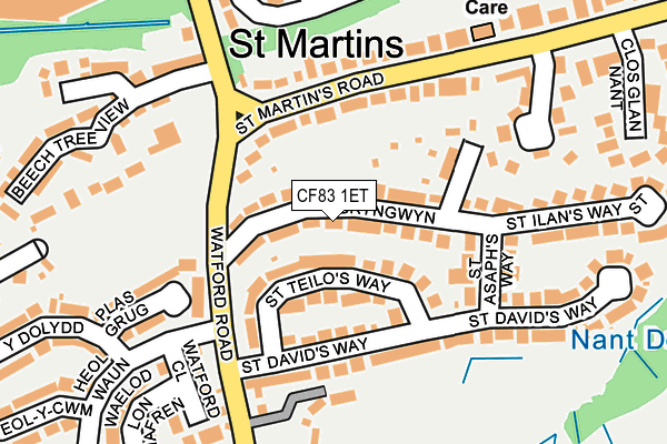 CF83 1ET map - OS OpenMap – Local (Ordnance Survey)