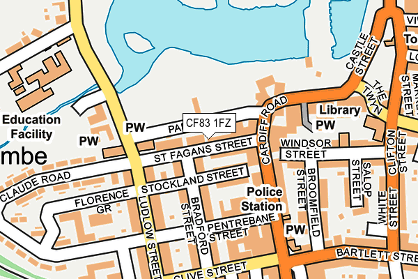 CF83 1FZ map - OS OpenMap – Local (Ordnance Survey)