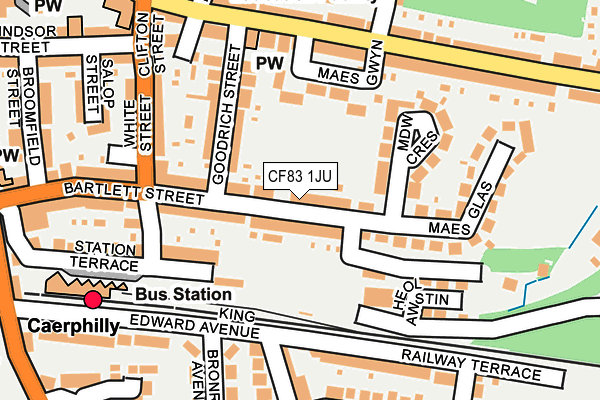 CF83 1JU map - OS OpenMap – Local (Ordnance Survey)