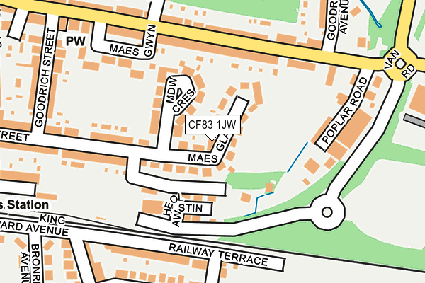 CF83 1JW map - OS OpenMap – Local (Ordnance Survey)