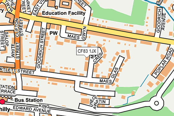CF83 1JX map - OS OpenMap – Local (Ordnance Survey)