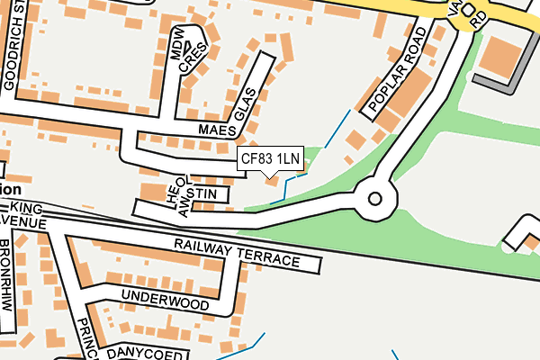 CF83 1LN map - OS OpenMap – Local (Ordnance Survey)