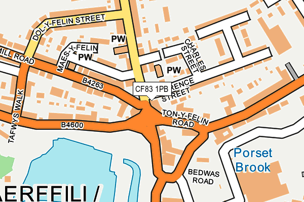 CF83 1PB map - OS OpenMap – Local (Ordnance Survey)