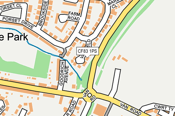 CF83 1PS map - OS OpenMap – Local (Ordnance Survey)