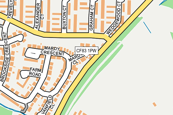 CF83 1PW map - OS OpenMap – Local (Ordnance Survey)